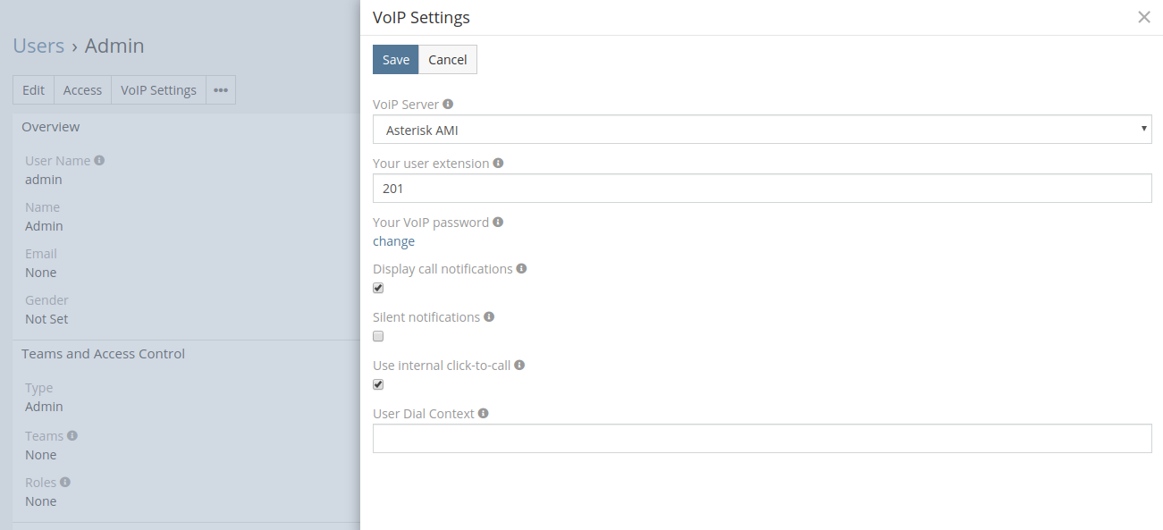VoIP settings