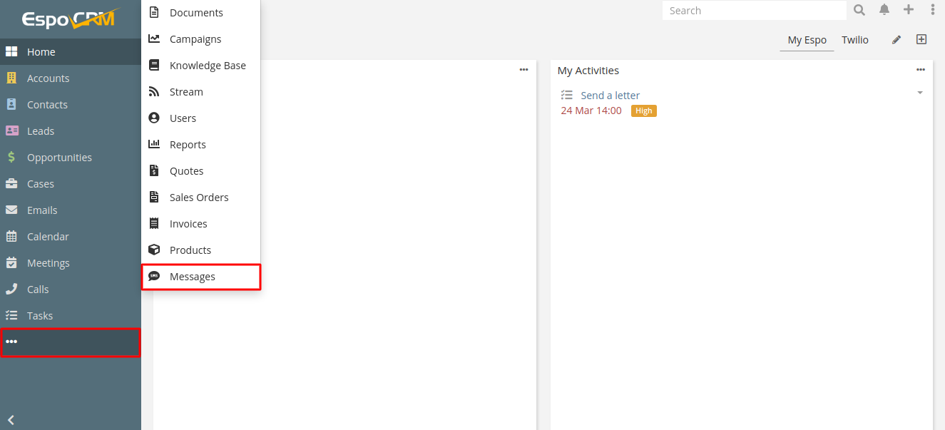 Message tab