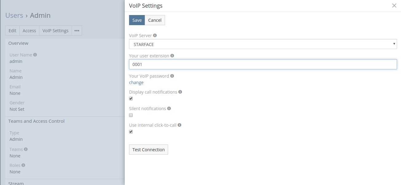 VoIP settings