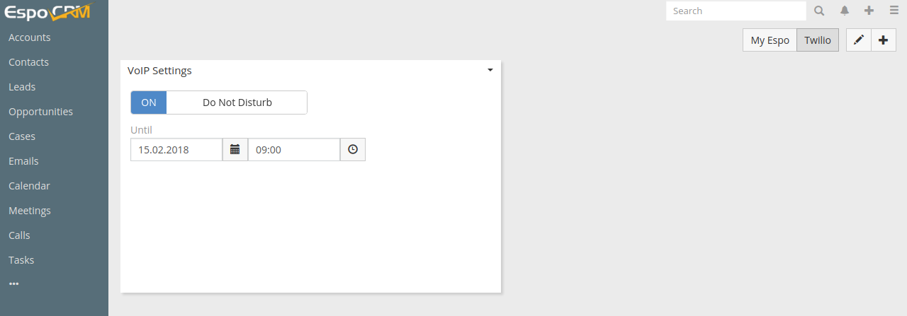 Twilio dashlet